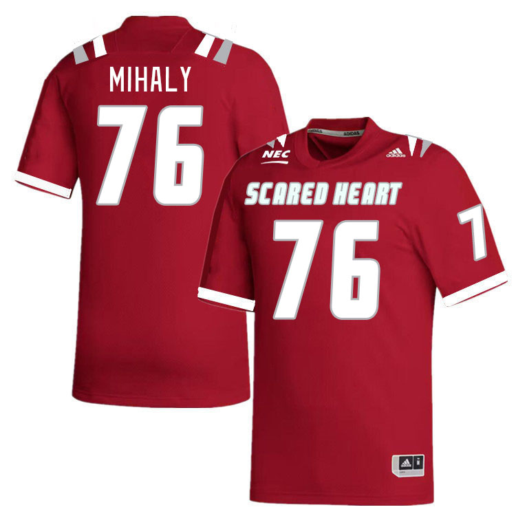 Men-Youth #76 Rob Mihaly Scared Heart Pioneers 2023 College Football Jerseys Stitched Sale-Red
